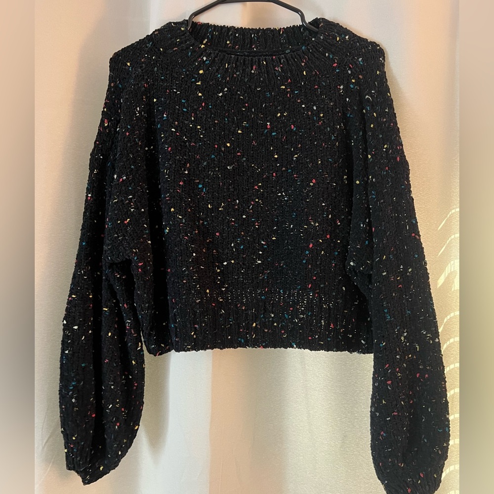 Black Speckled Color Sweater